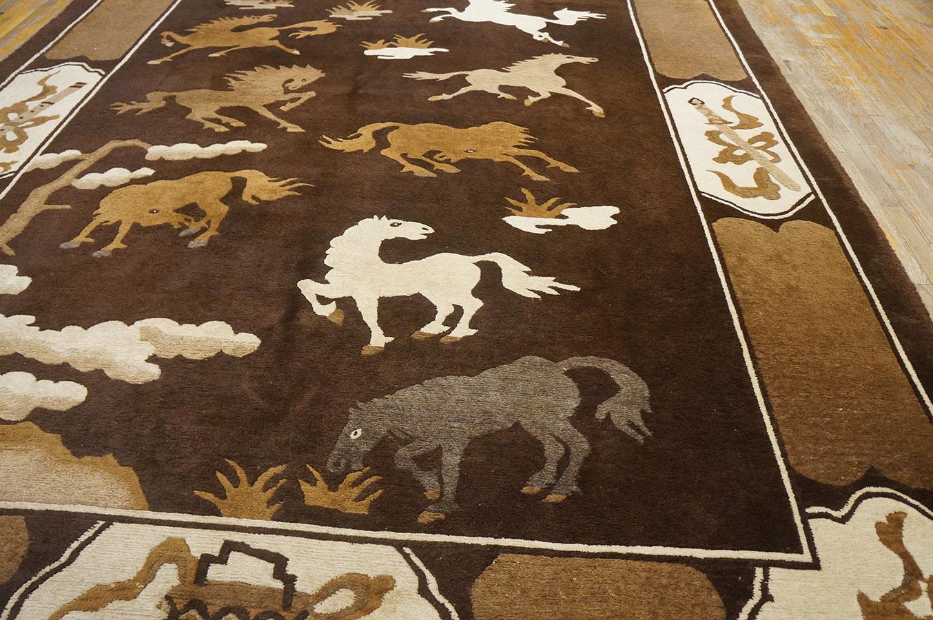 1930s N Chinese Mongolian Carpet ( 9' x 11'8