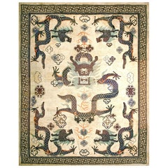 Chinesischer mongolischer Drachenteppich aus dem 19.  ( 9'8" x 12' - 295 x 365 )