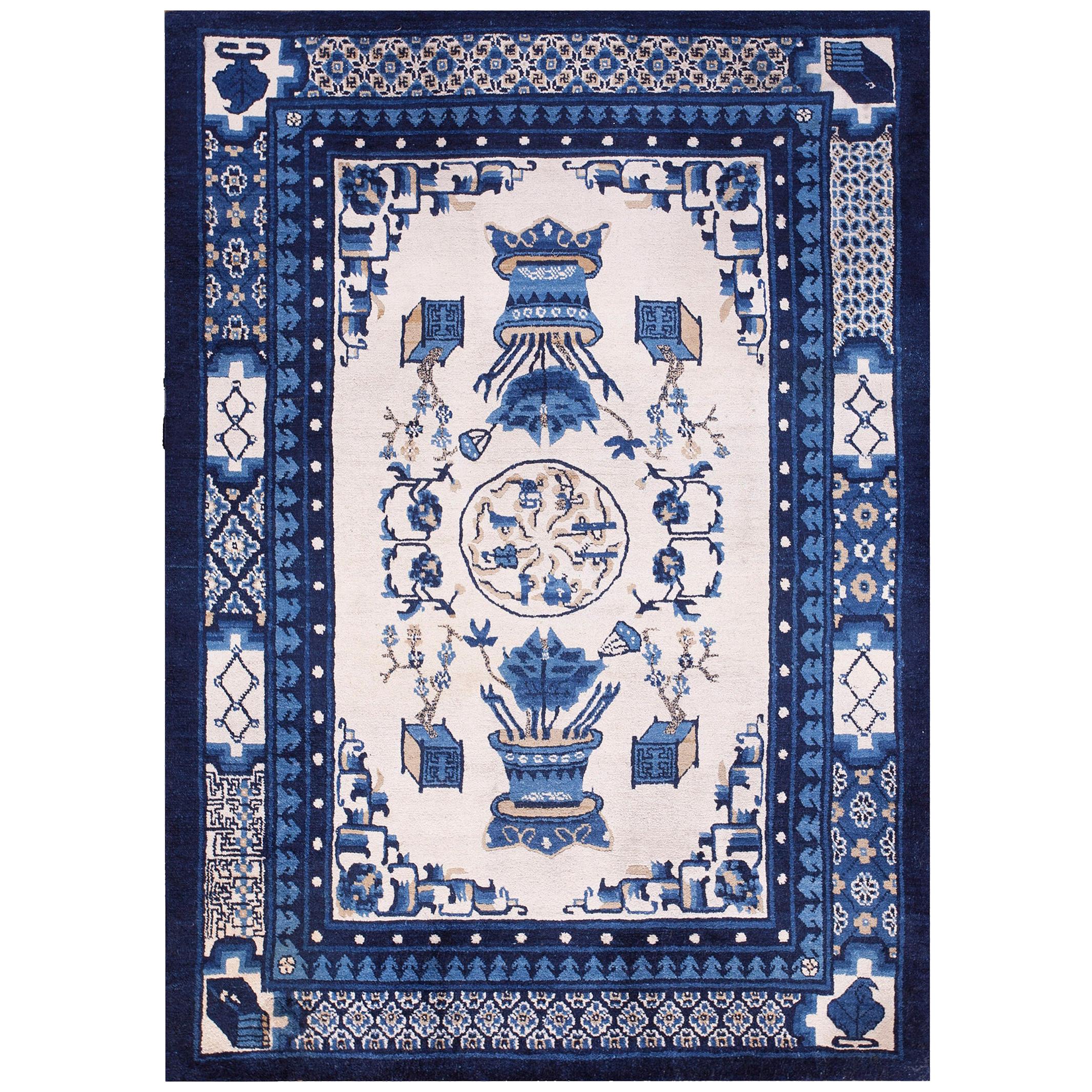 Early 20th Century N. Chinese Mongolian Carpet ( 4'3" x 5'10" - 130 x 178 )