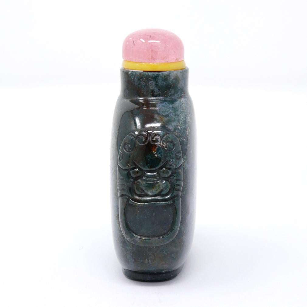Chinois Tabatière chinoise ancienne en agate mousse en vente