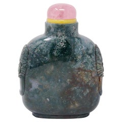 Antique Chinese Moss Agate Snuff Bottle