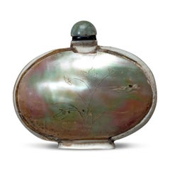 Antique Chinese Mother of Pearl Snuff Bottle, Late 19th Century