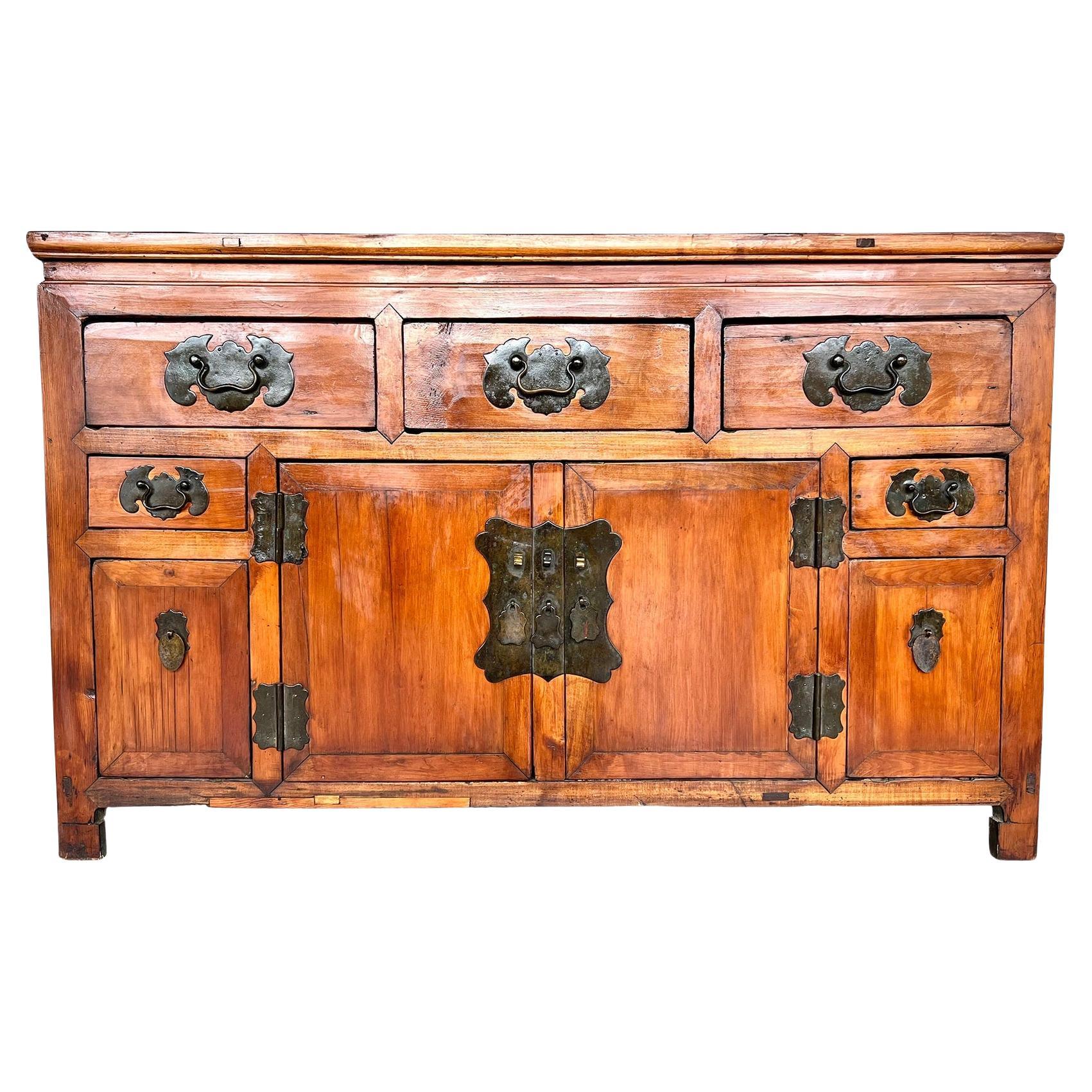 Antique Chinese Multi-Drawer Sideboard Buffet en venta