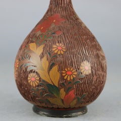 Vase à bourgeons antique chinois émaillé de cloisonné à motifs floraux, vers 1900