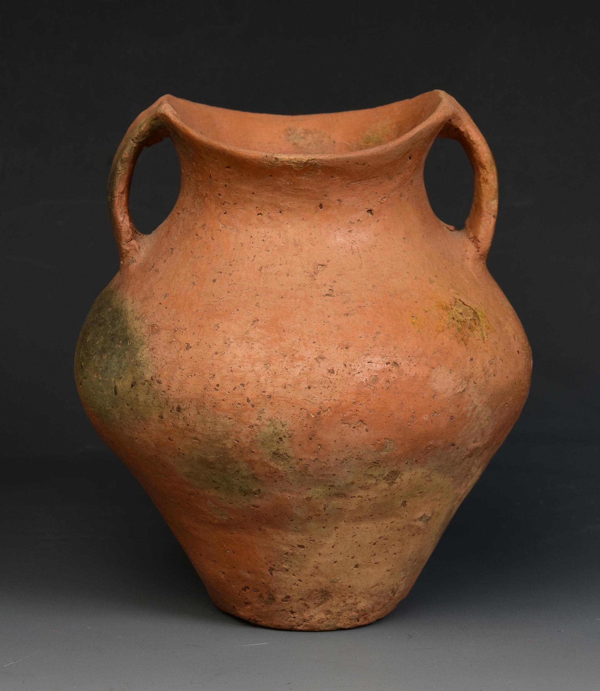 Antique Chinese Neolithic Siwa Culture Pottery Amphora Jar For Sale 3