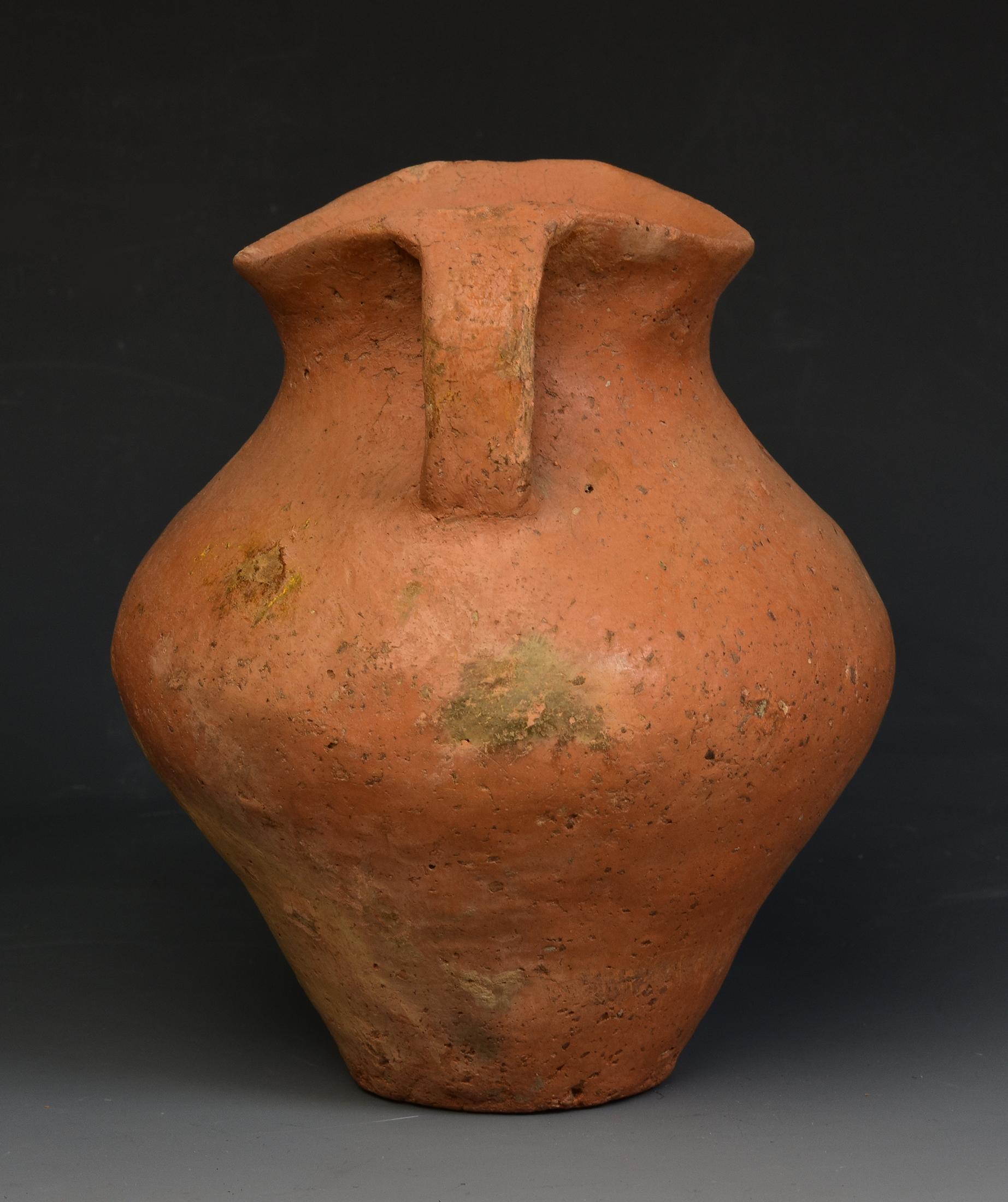 Antique Chinese Neolithic Siwa Culture Pottery Amphora Jar For Sale 4