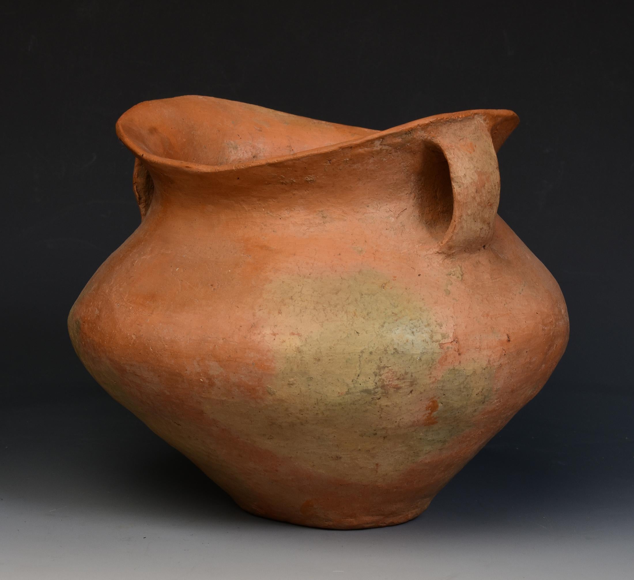 Antique Chinese Neolithic Siwa Culture Pottery Amphora Jar For Sale 2