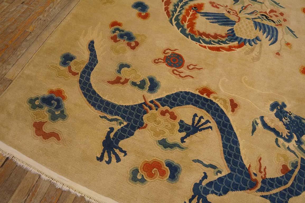 Hand-Knotted Vintage 1980s Nepalese Carpet ( 6' x 8'9