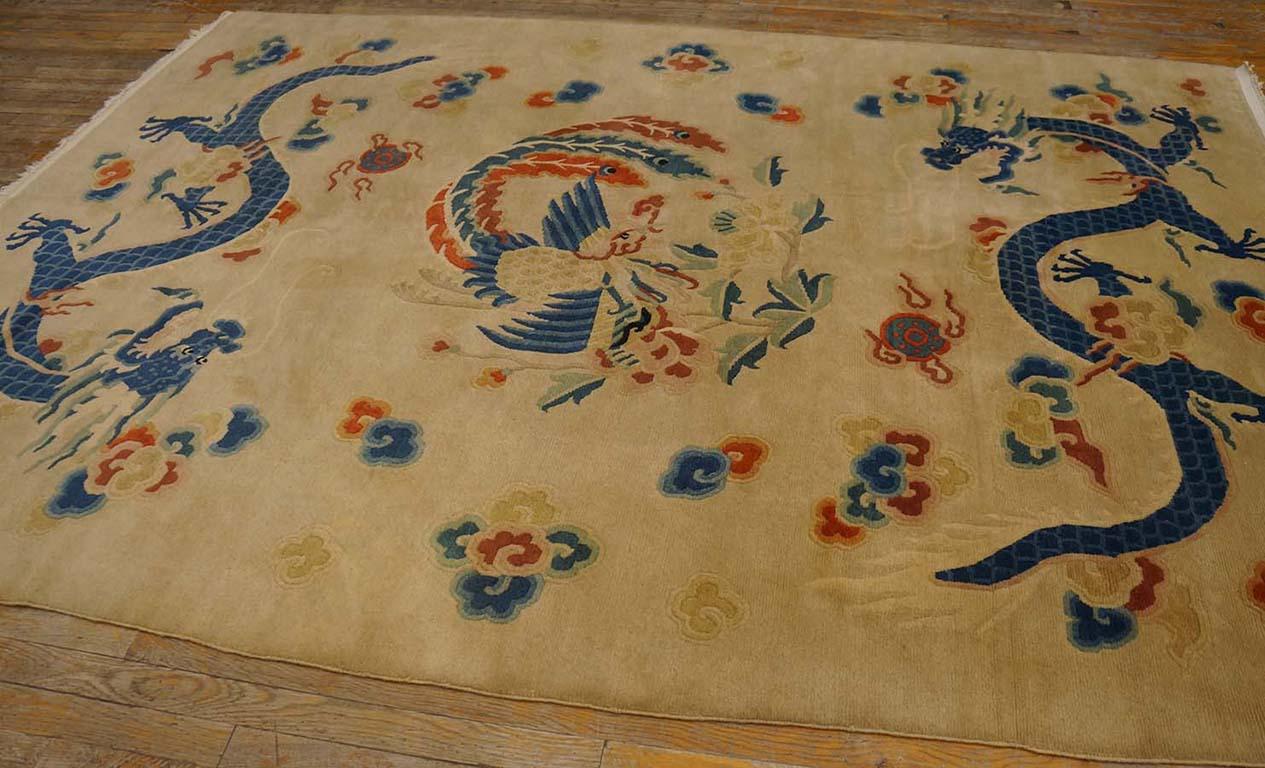 Wool Vintage 1980s Nepalese Carpet ( 6' x 8'9
