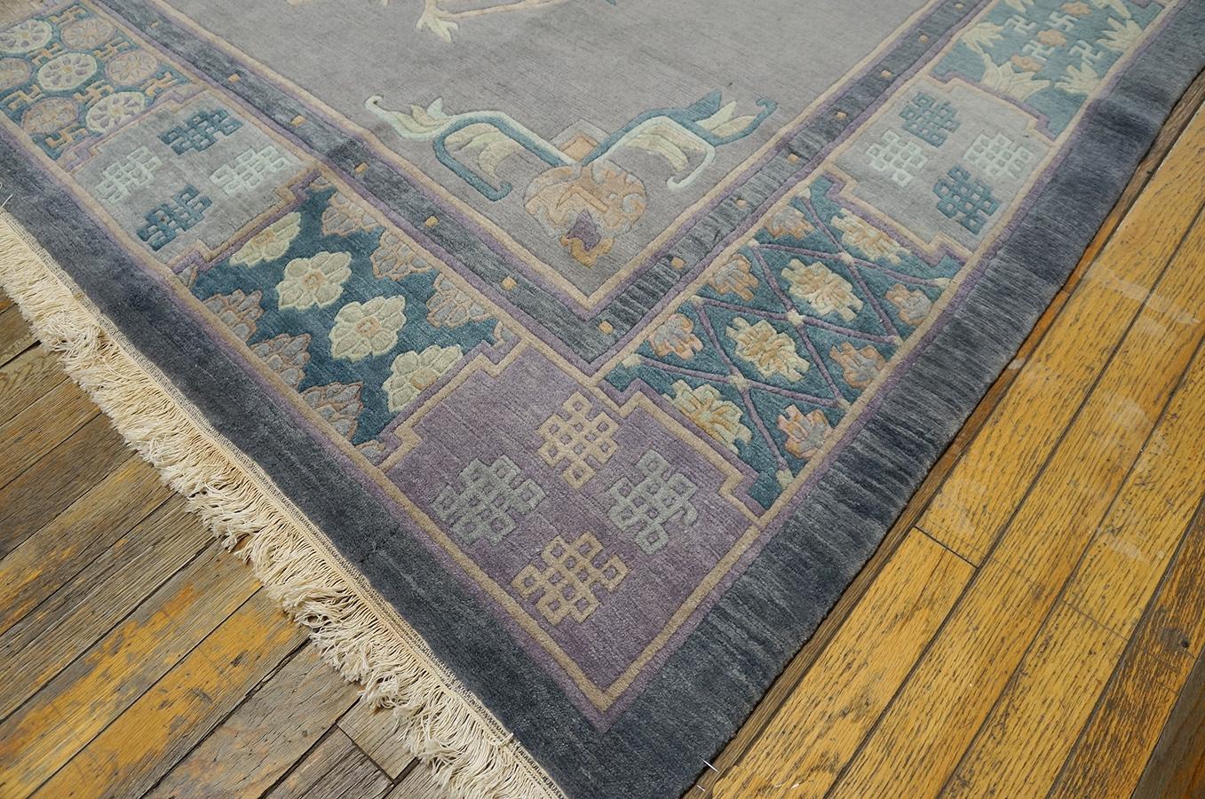 Nepalese Antique Chinese Nepal Rug 8' 3'' x 8' 8'' For Sale