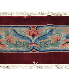 Antique Chinese Nichols Runner Rug with Stylized Floral Design C1930