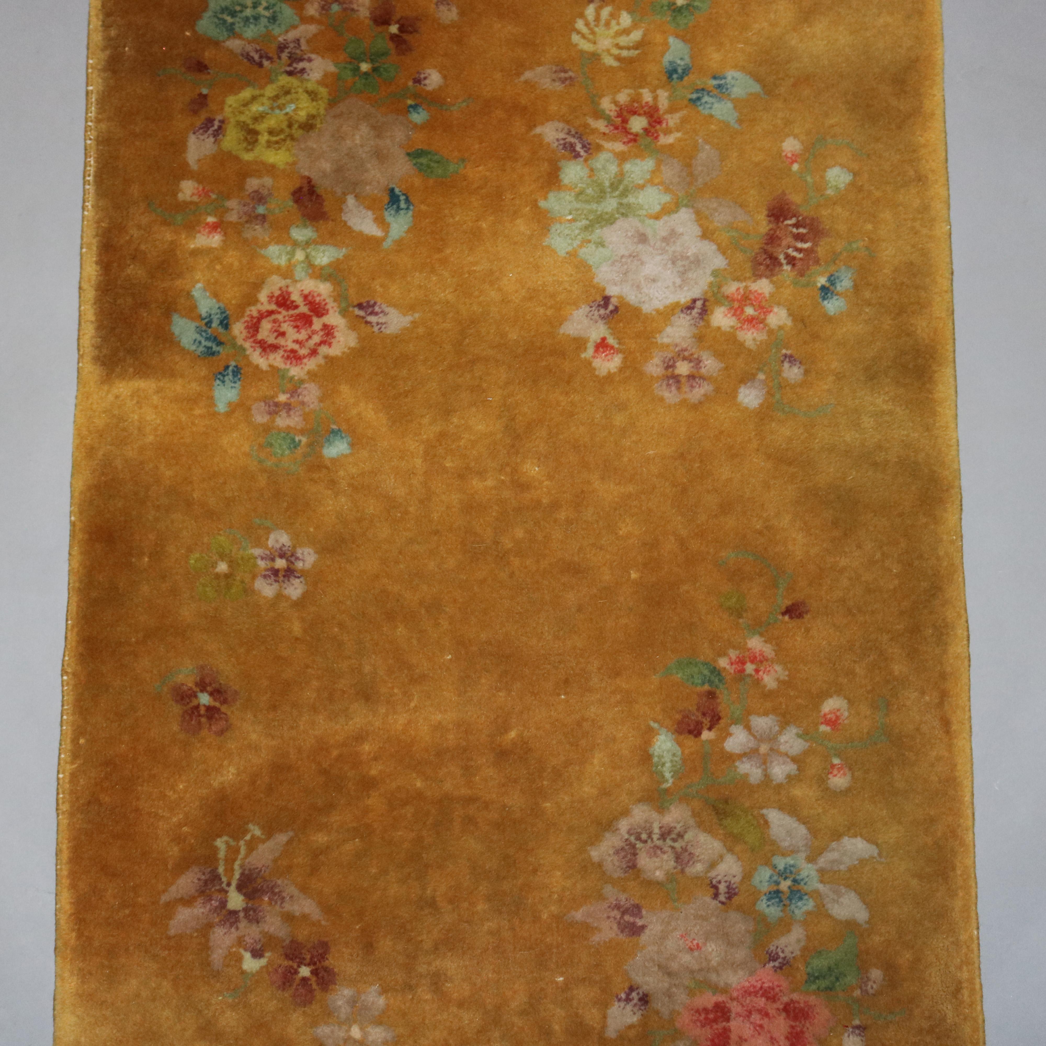 Antique Chinese Nichols Style Oriental Wool Area Rug, circa 1920 In Good Condition In Big Flats, NY