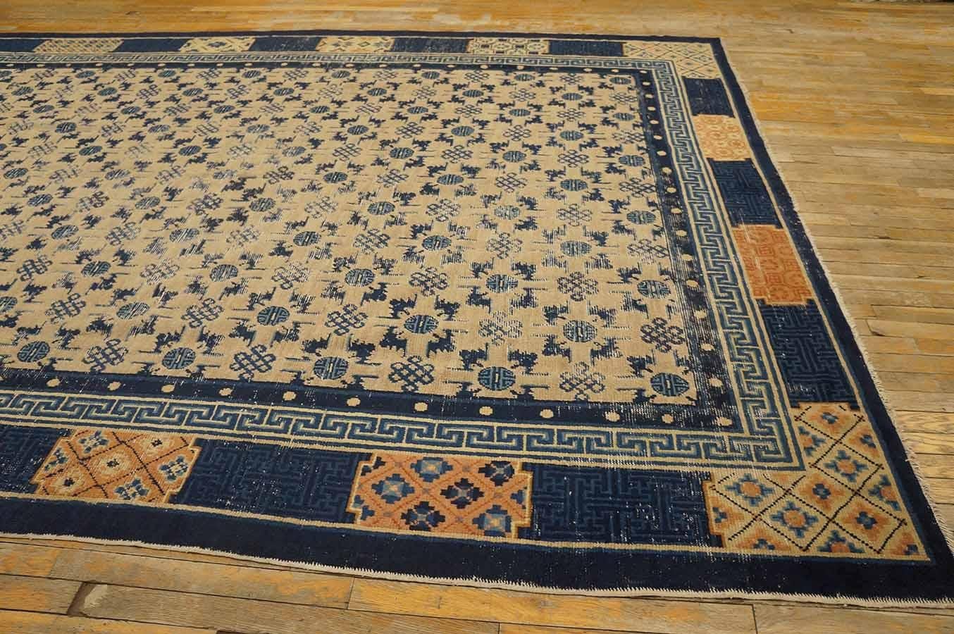 Early 19th Century W. Chinese Ningxia Carpet ( 8'5