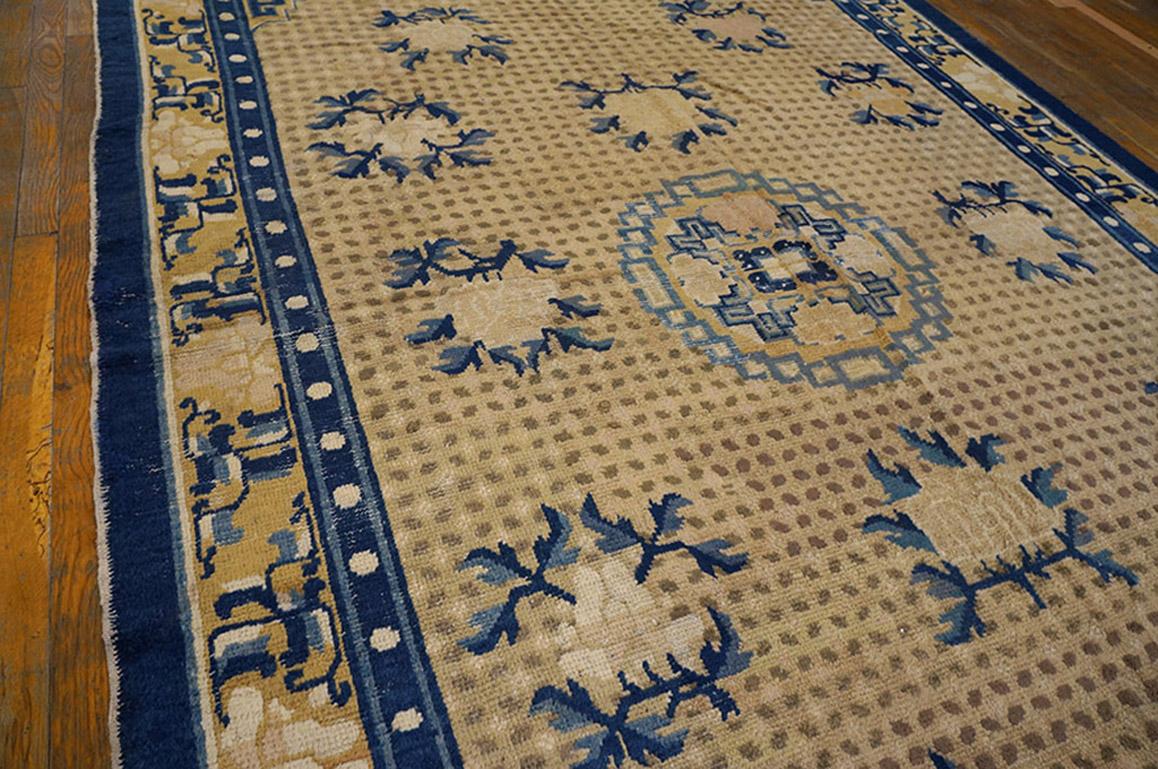 Wool Early 19th Century Chinese Ningxia Kang Carpet  ( 6'5