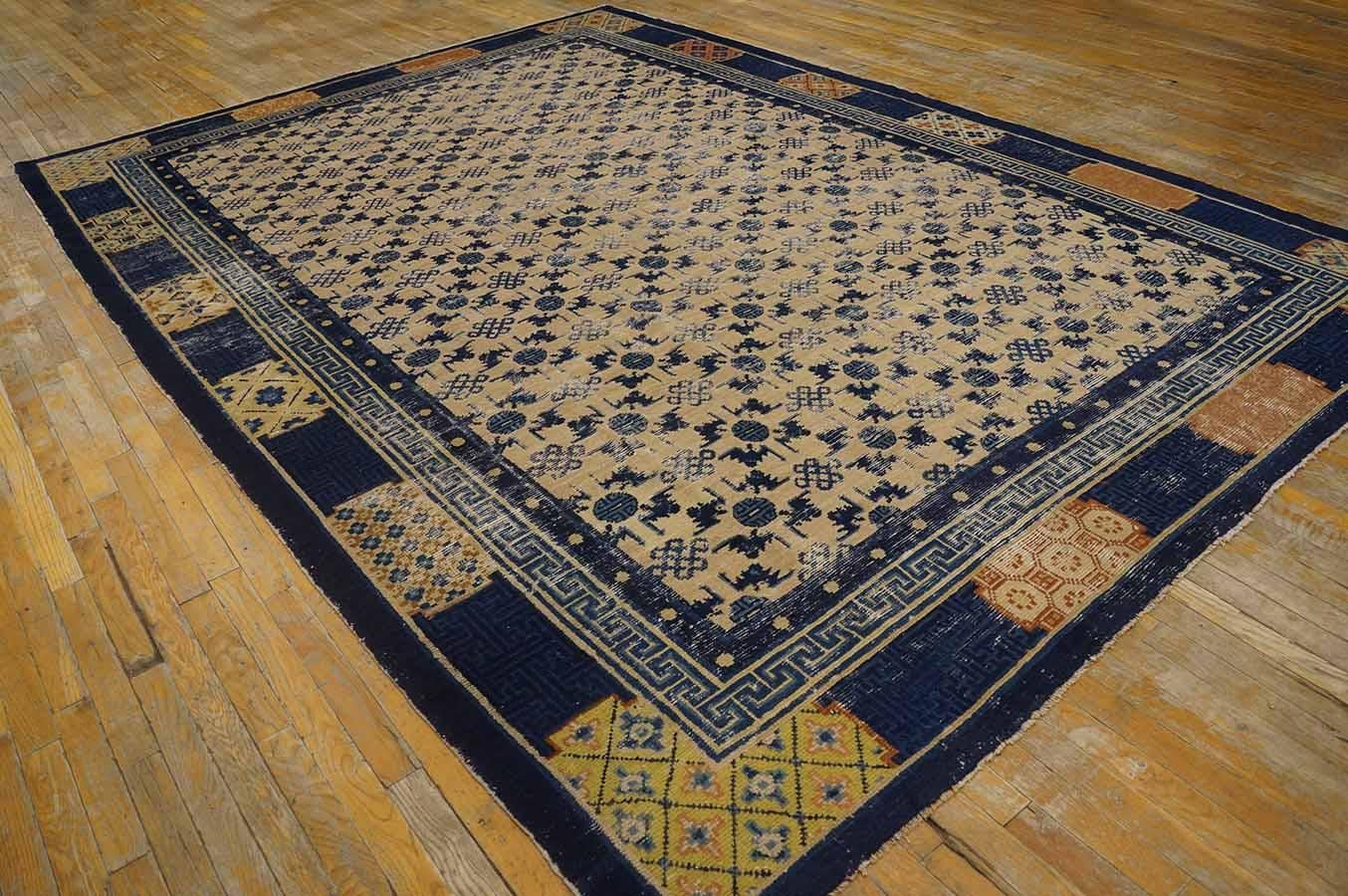 Early 19th Century W. Chinese Ningxia Carpet ( 8'5