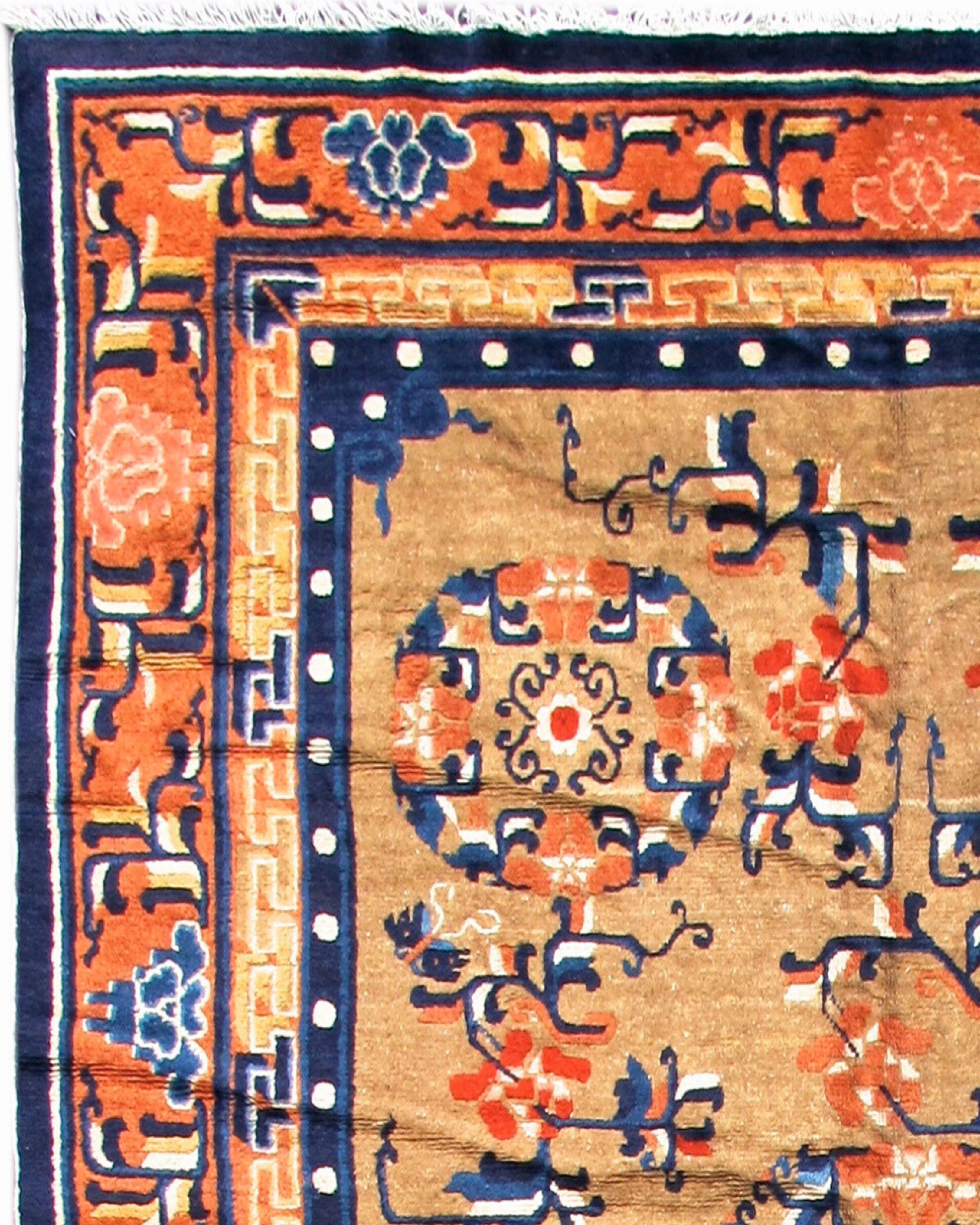 Antiker chinesischer Ningxia-Teppich, spätes 19. Jahrhundert (Chinesisch) im Angebot