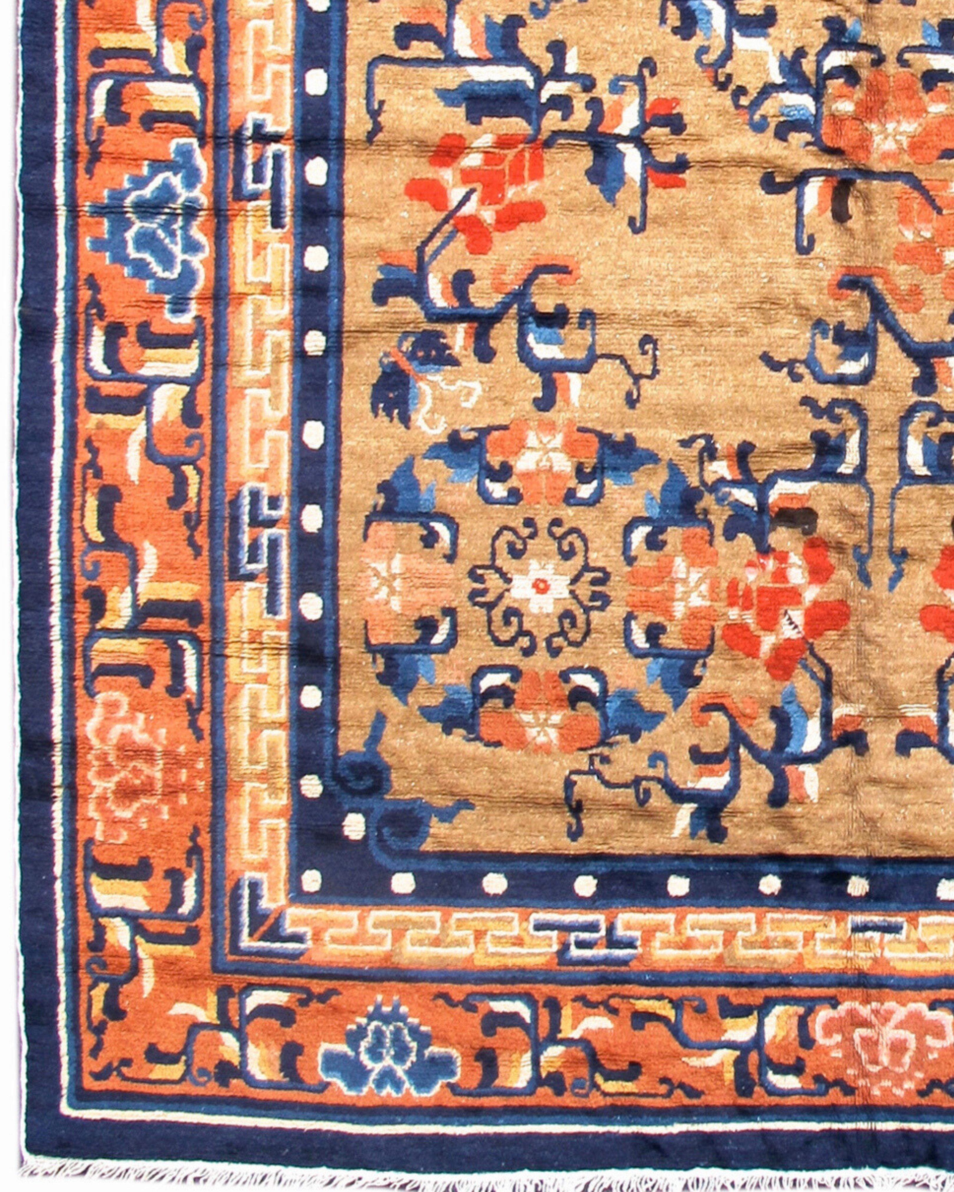 Antiker chinesischer Ningxia-Teppich, spätes 19. Jahrhundert (Handgewebt) im Angebot