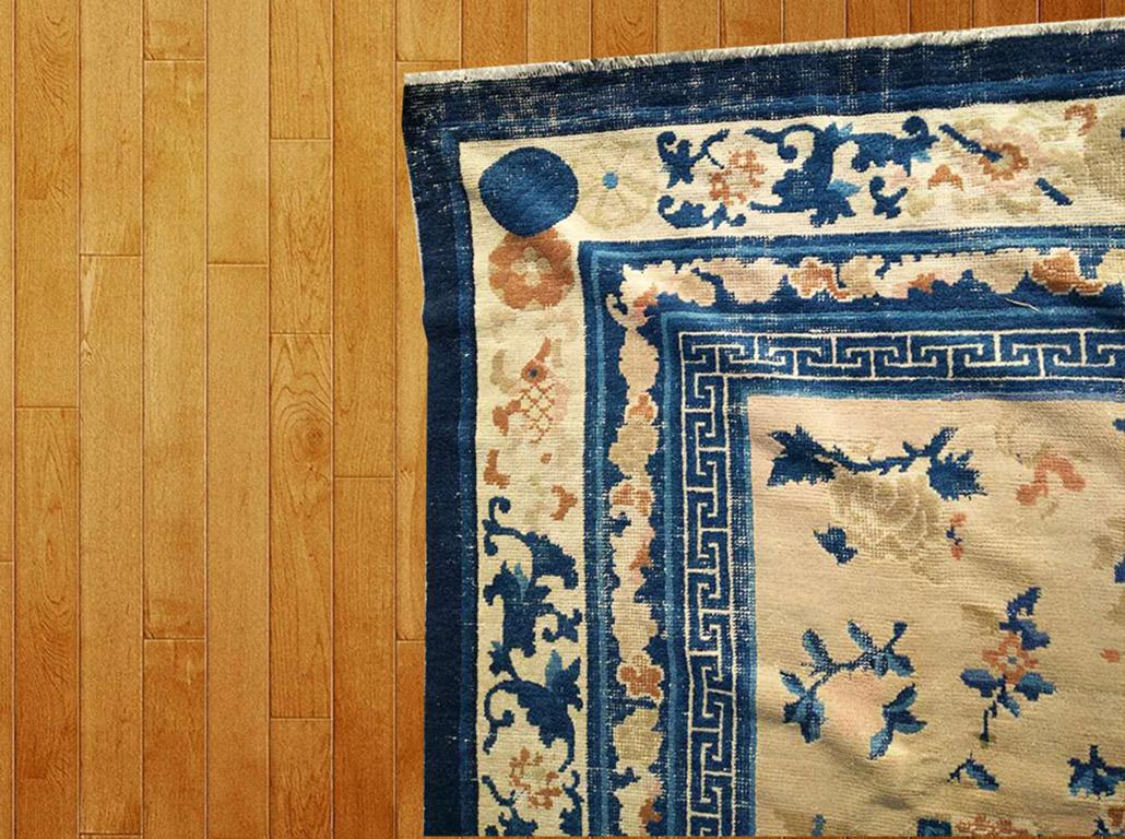 Antique Chinese, Ningxia rug, size: 10'4