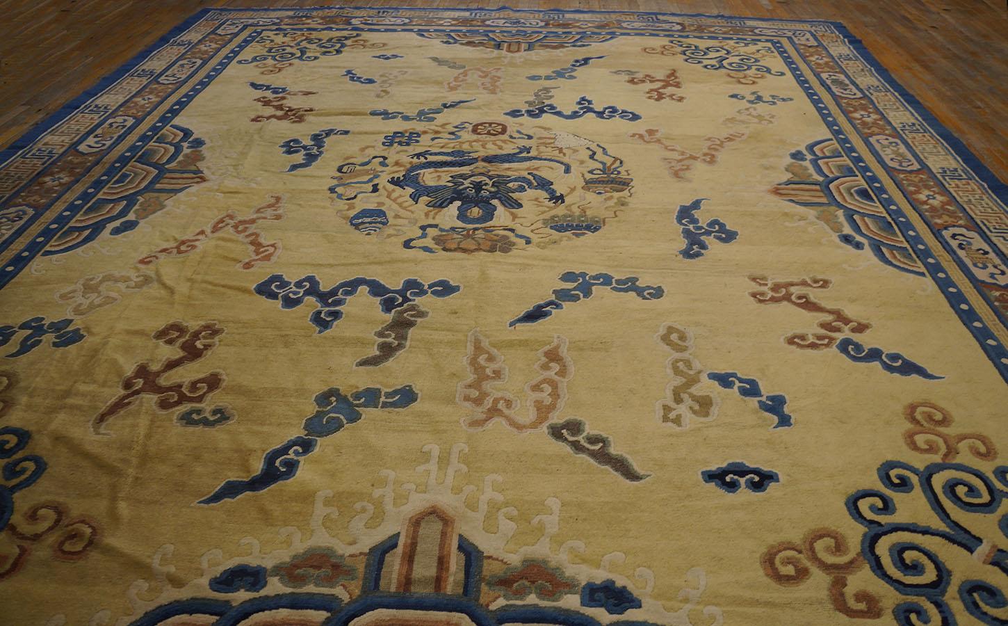 Hand-Knotted 19th Century Chinese Peking Carpet ( 11'10