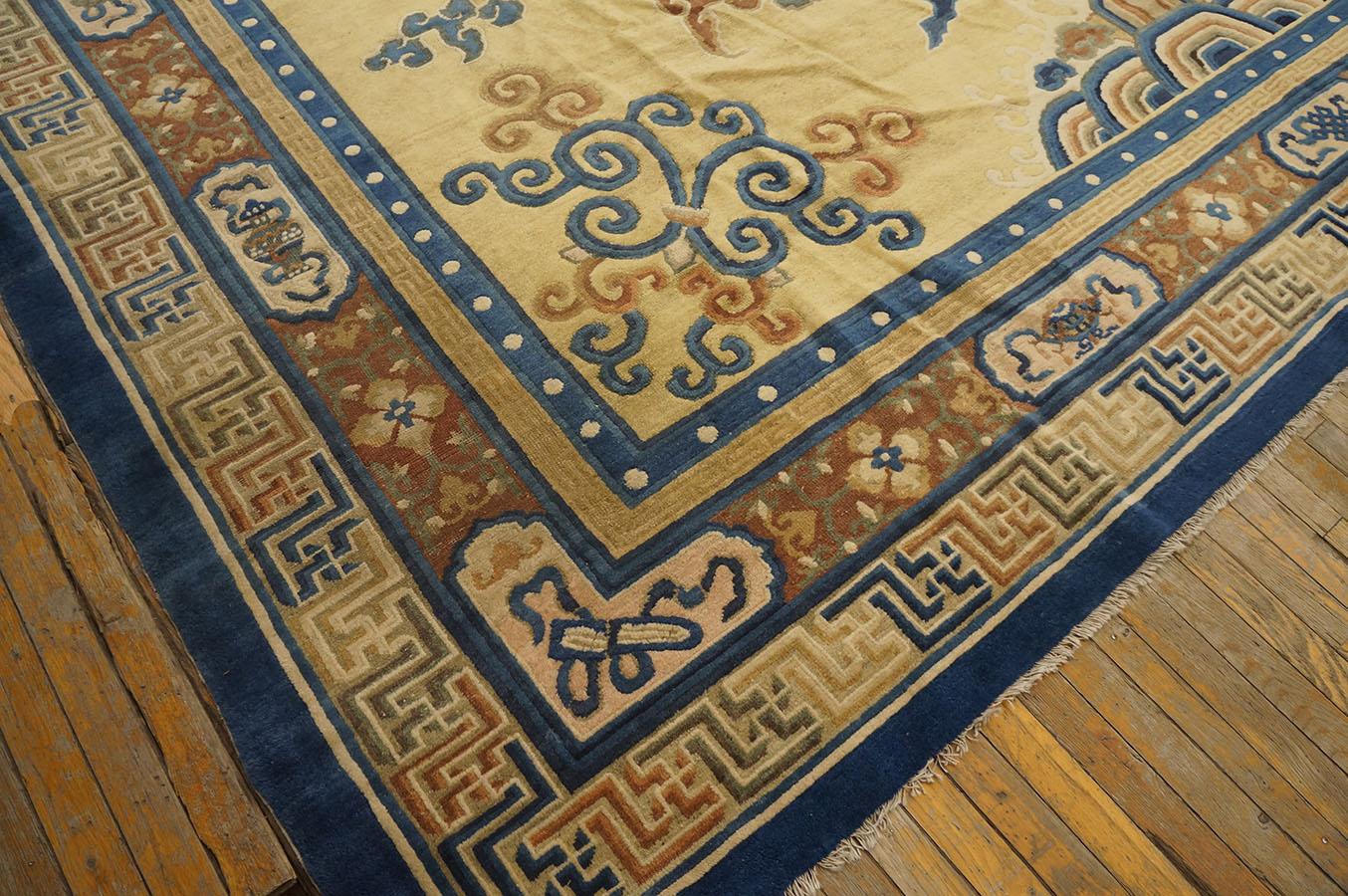 Wool 19th Century Chinese Peking Carpet ( 11'10