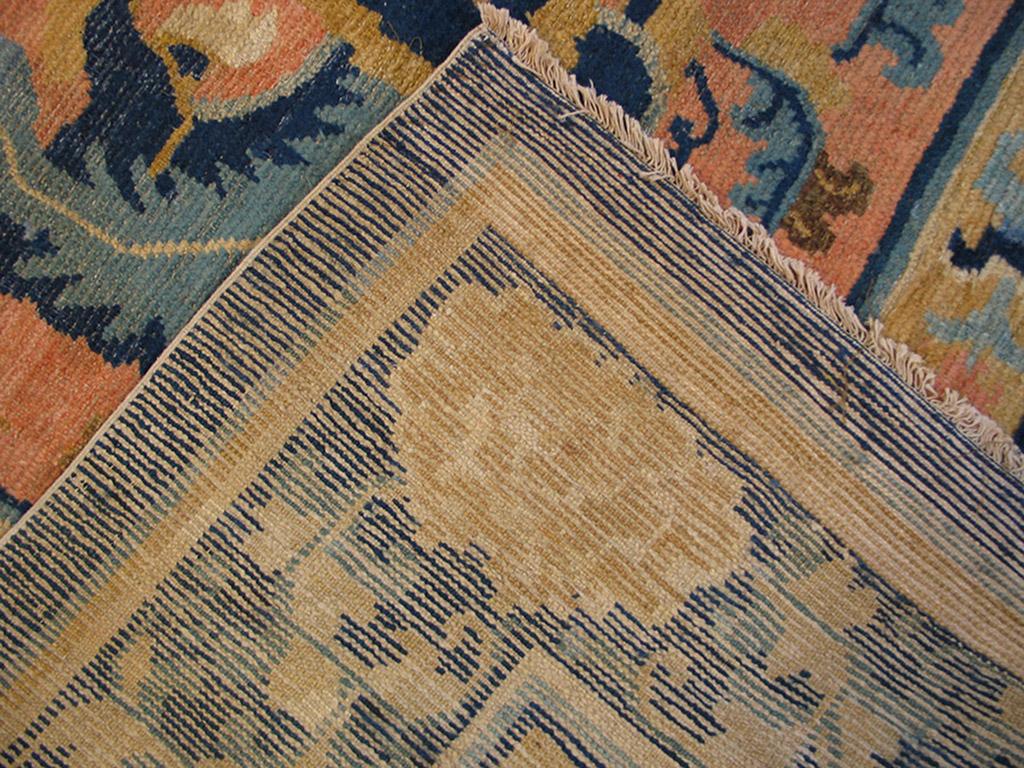 Wool 18th Century W. Chinese Ningxia Carpet ( 11'3