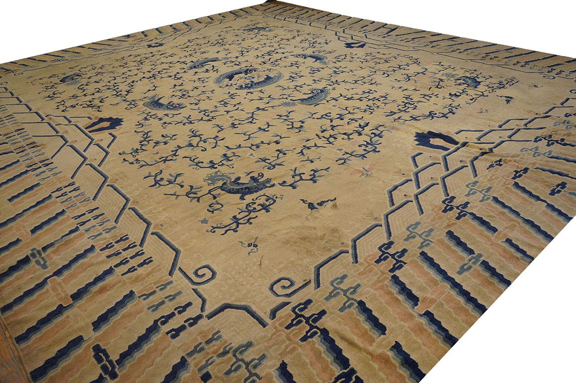 3rd Quarter of 19th Century Chinese Ningxia Carpet (14' 6'' x 17'- 442 x 518 cm) For Sale 1