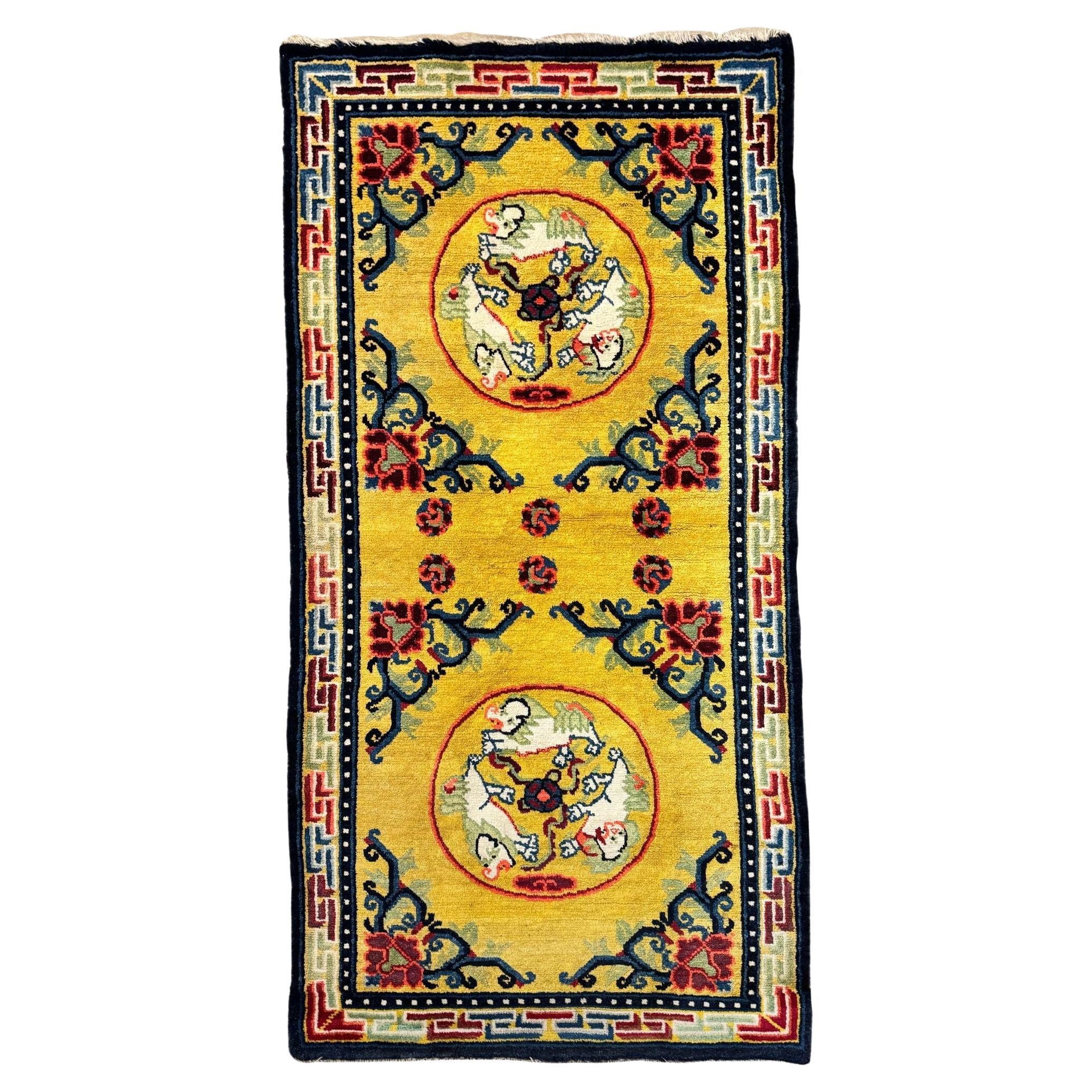 Antique Chinese Ningxia Rug 1.50m x 0.76m For Sale