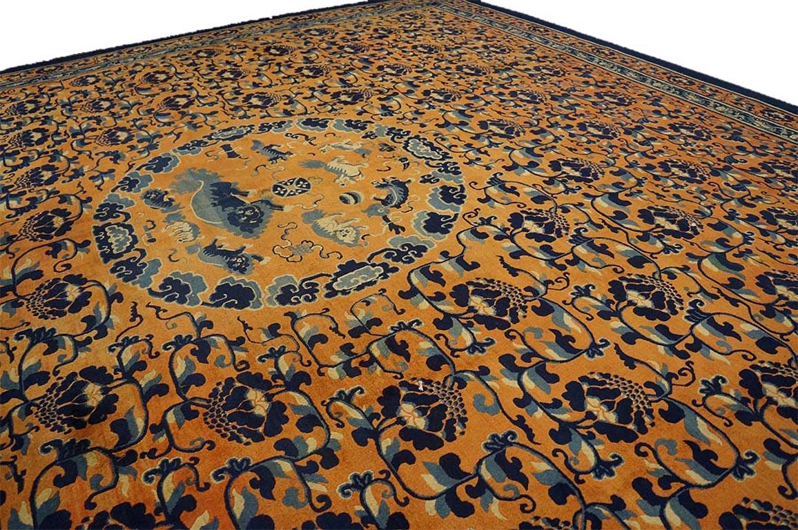 Mid 19th Century Chinese Ningxia Carpet ( 17'10