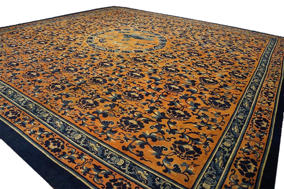 Chinois Tapis chinois Ningxia du milieu du 19ème siècle ( 17'10