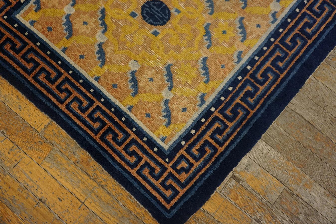 Wool Mid 19th Century Chinese Ningxia Carpet ( 2'9