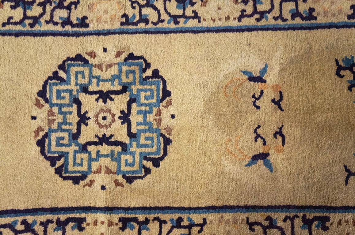 Noué à la main Ancien tapis chinois Ningxia de 2' 2