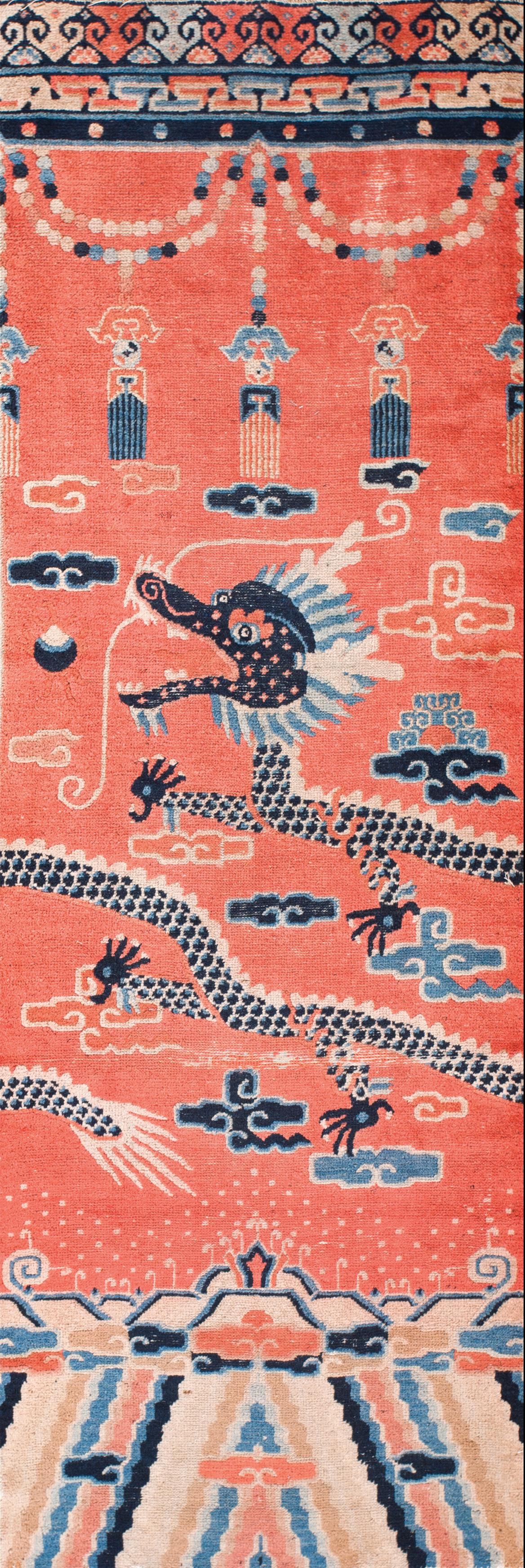 19th Century Chinese Ningxia Pillar Carpet ( 2'9