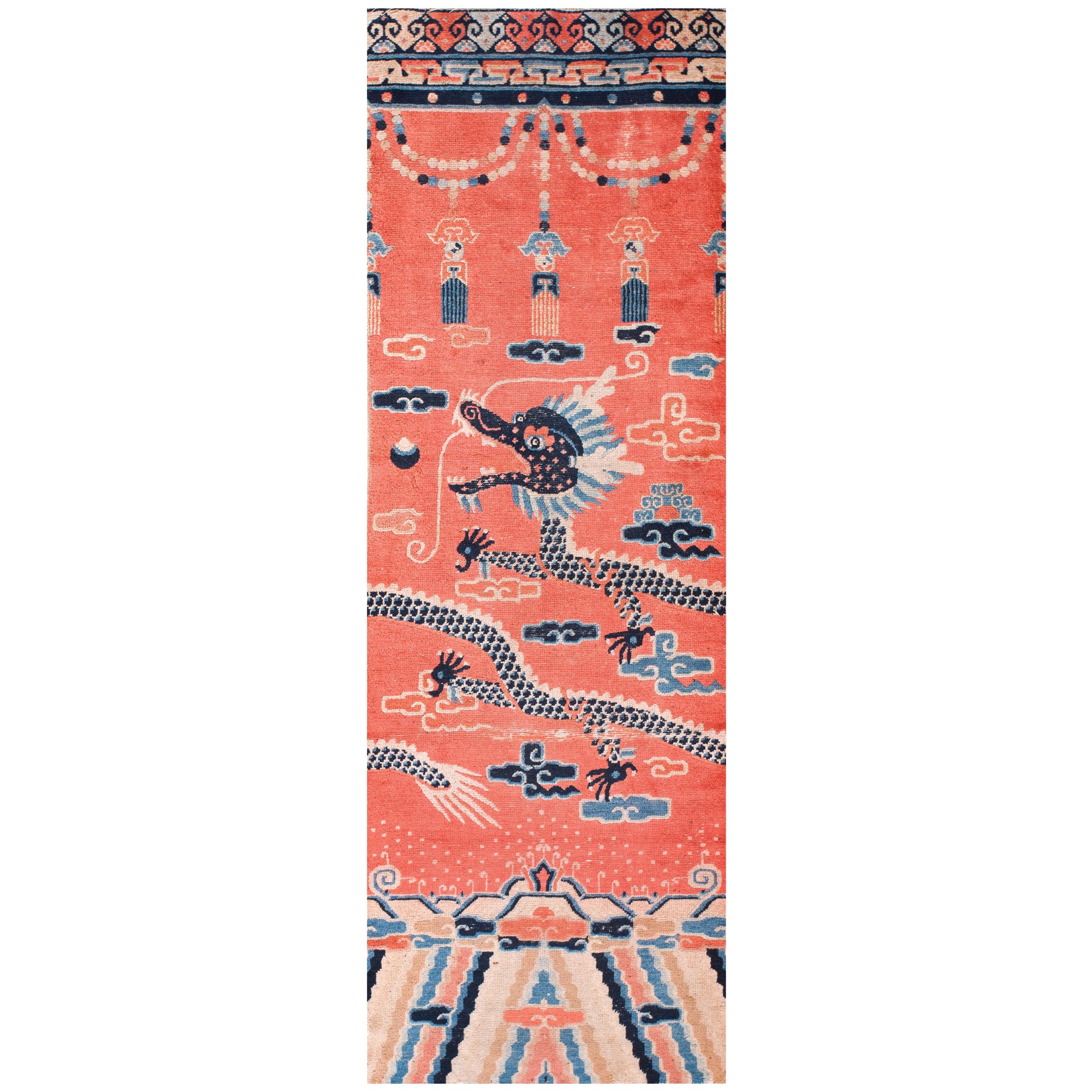 19th Century Chinese Ningxia Pillar Carpet ( 2'9" x 7'10" - 84 x 239 ) For Sale