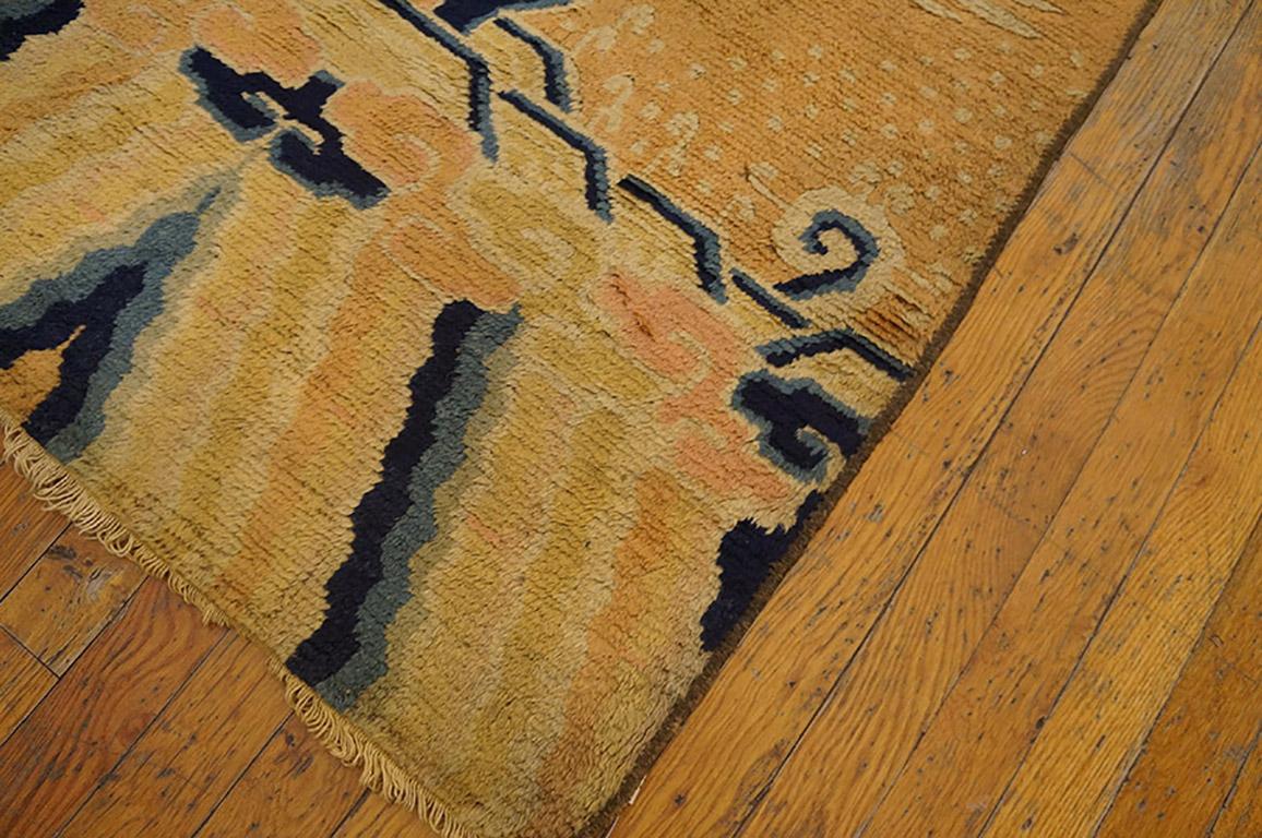 Hand-Knotted 19th Century Chinese Ningxia Pillar Carpet ( 2'9
