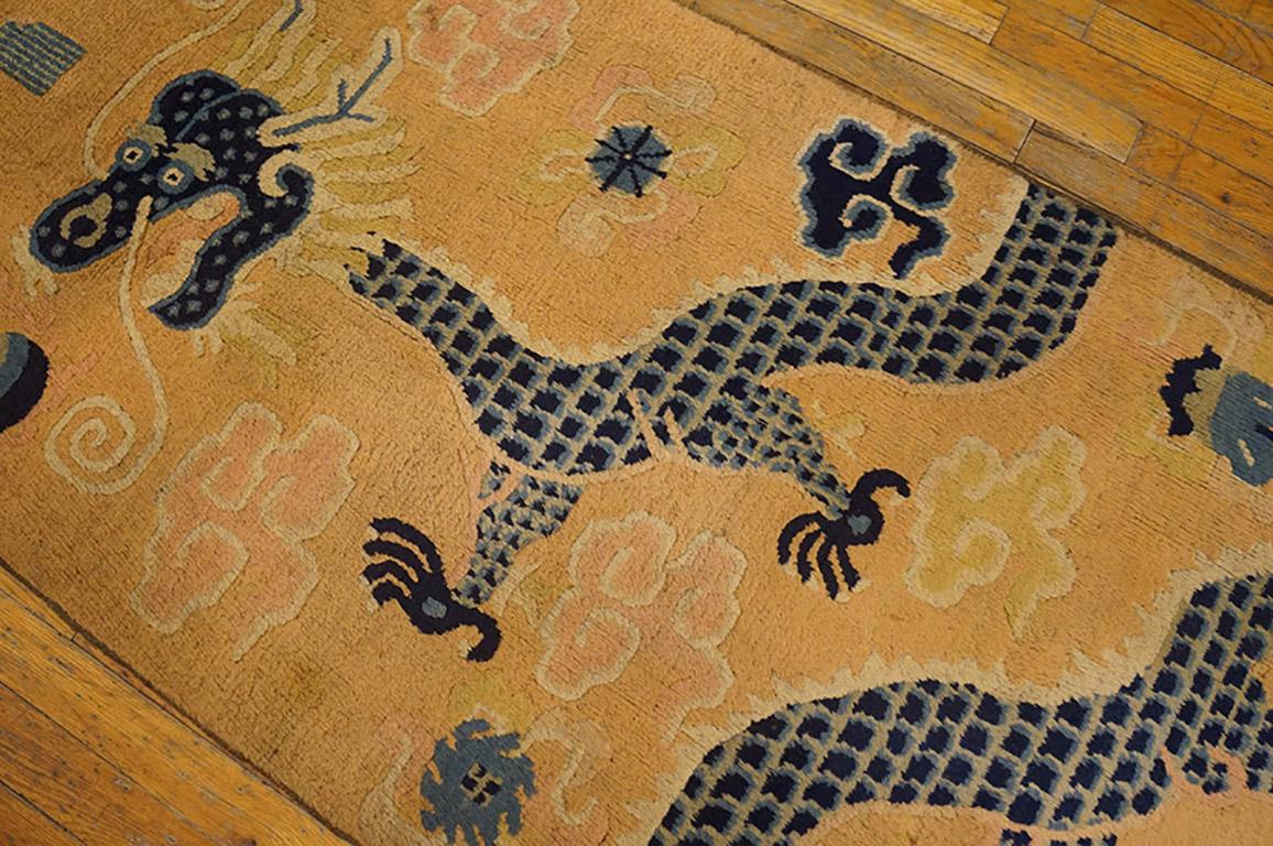 Wool 19th Century Chinese Ningxia Pillar Carpet ( 2'9