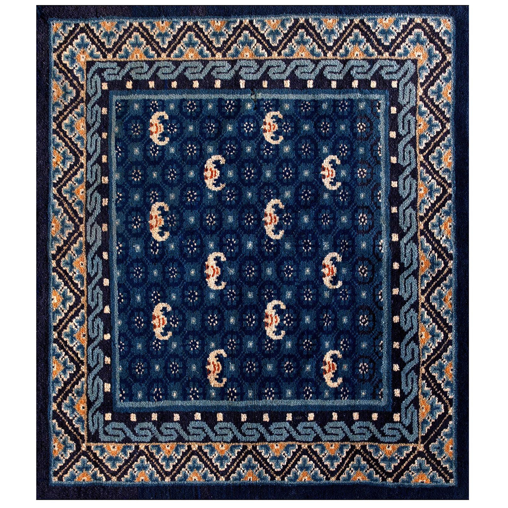 Early 20th Century Chinese Ningxia Rug ( 3' x 3'2" - 90 x 98 )