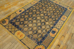 19th Century W.Chinese Ningxia Silk & Metal Carpet