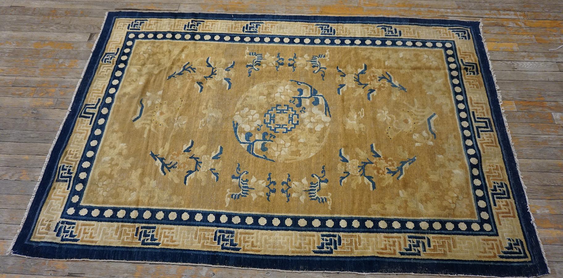 Chinesischer Ningxia-Teppich des späten 18. Jahrhunderts ( 4''10 x 6''10 - 147 x 208)  im Angebot 3
