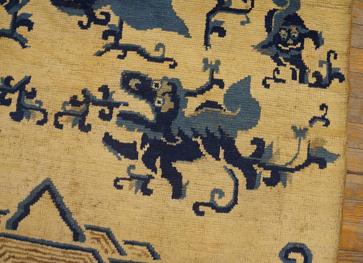 Antique Chinese Ningxia Rug 4' 4'' x5' 8'' For Sale 1