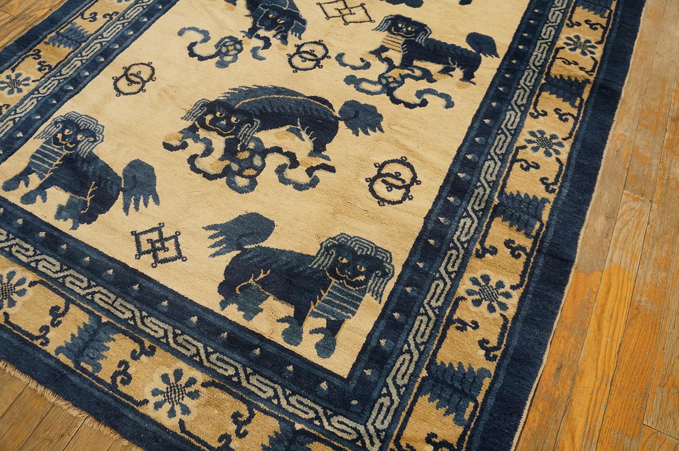 Antique Chinese Ningxia Rug 4' 4'' x6' 2'' For Sale 5