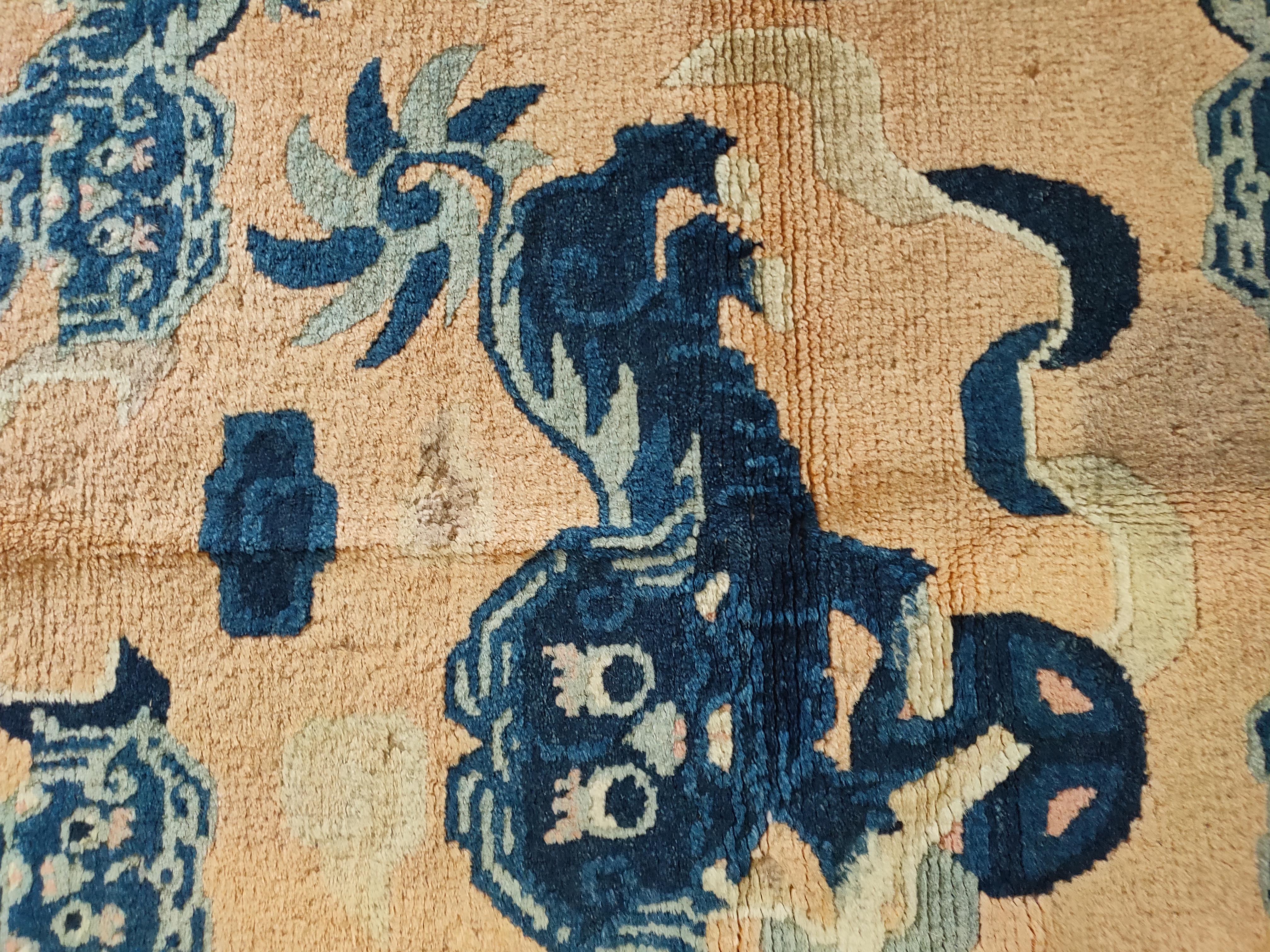 Late 19th Century Chinese Ningxia Carpet ( 4' 6