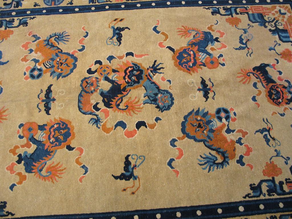 Antique Chinese, Ningxia Rug In Good Condition For Sale In New York, NY