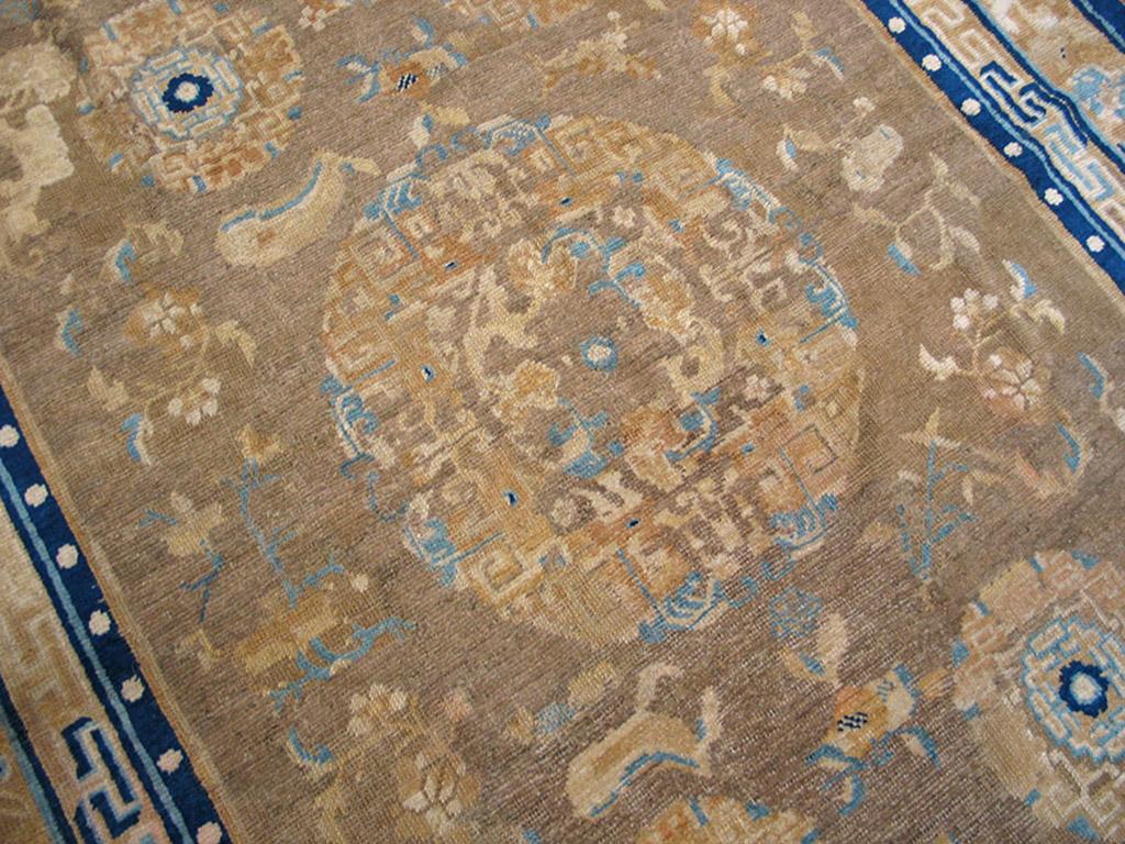 Noué à la main Tapis Ningxia chinois du milieu du 19ème siècle ( 5''3