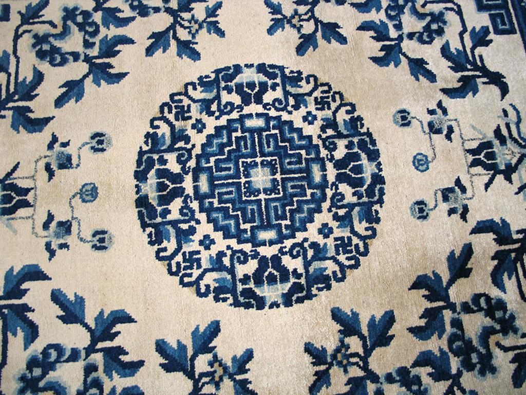 Wool Antique Chinese Ningxia Rug 5' 9