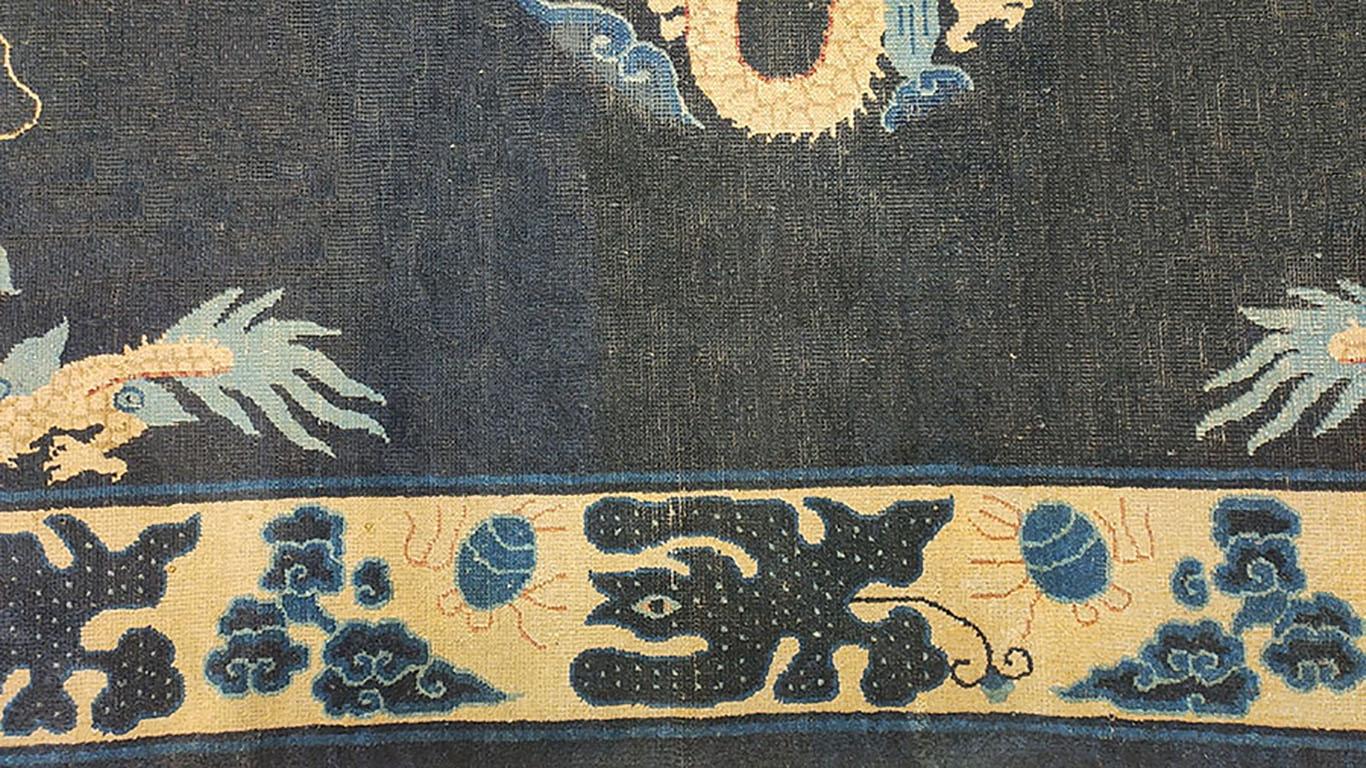 Hand-Knotted Late 19th Century Chinese Ningxia Dragon Carpet ( 6' x 8' 8'' - 183 x 265 ) For Sale