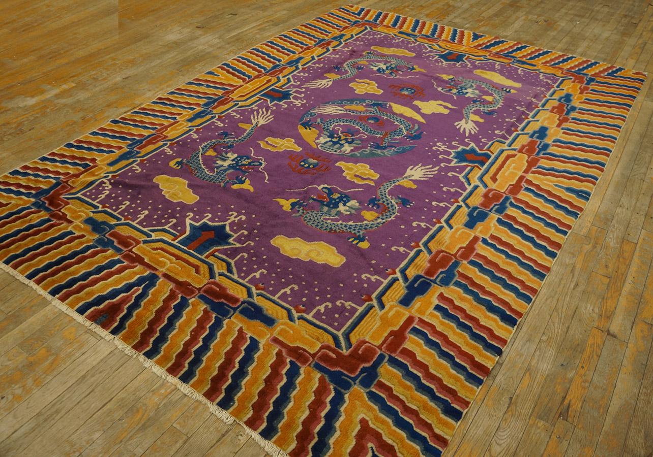 Chinois Tapis chinois Ningxia du 19ème siècle ( 6'4