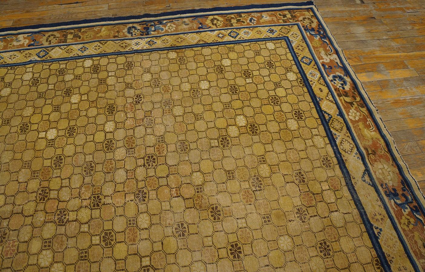 Inizio XIX secolo Tappeto antico cinese, Ningxia 6' 8'' x7' 4'' in vendita