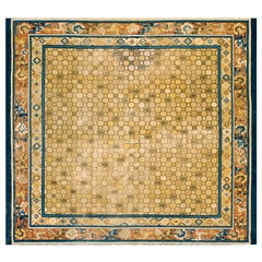 Tapis chinois ancien Ningxia d'antiquités, 1,80 m x 1,27 m