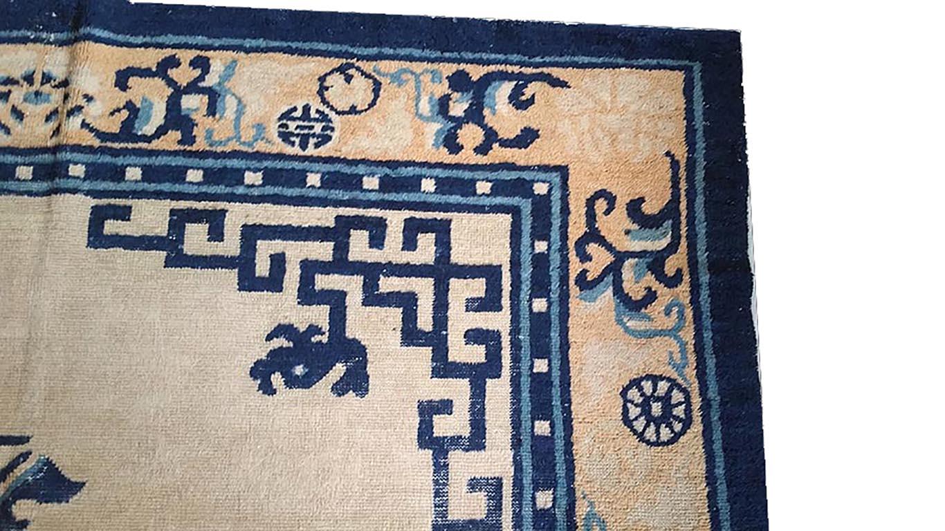 Noué à la main Tapis Ningxia chinois ancien de 6' 0