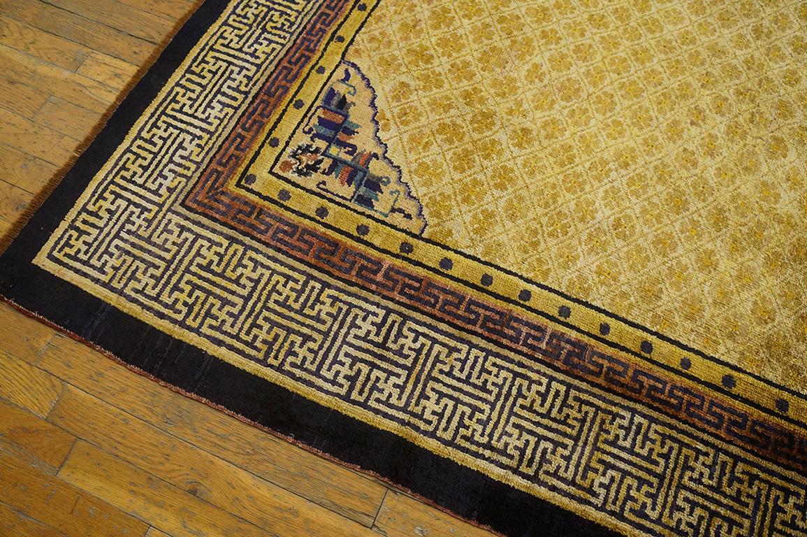 Tapis chinois en soie de Ningxia du 19ème siècle ( 6' x 9'10